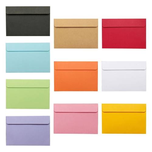 Set of 10 Retro Kraft Paper Envelope A6 Papers Postcard Invi