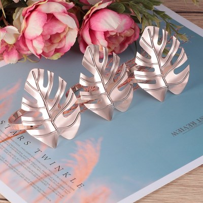 6pcs Hawaii Wedding Party Napkin Ring Monstera Napkin Holder