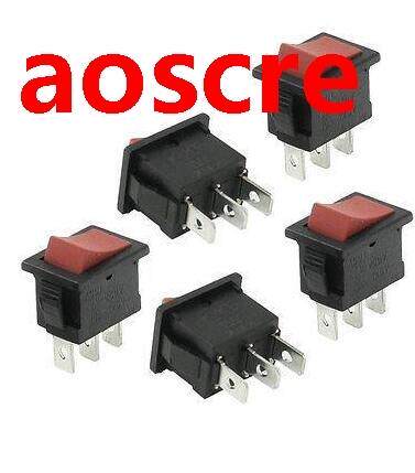 6A 250VAC 10A 125VAC 3 Pin SPDT Red Button ON/OFF Boat Rocke