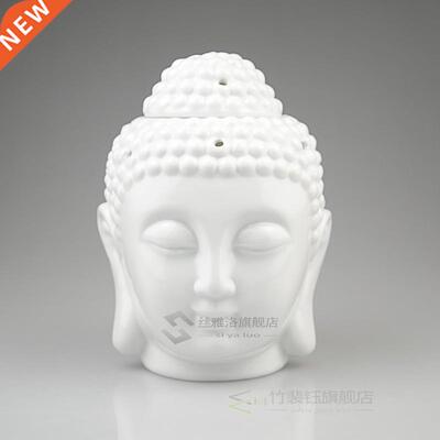 Ceramic Buddha Head Aromatherapy Oil Burner Aroma Essential