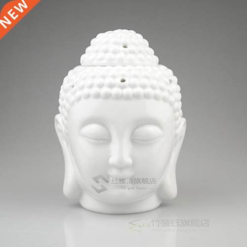 Ceramic Buddha Head Aromatherapy Oil Burner Aroma Essential