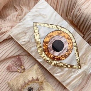 Ethnic Evil Eye Bag Purse Acrylic Box Clutches Travel Lady P