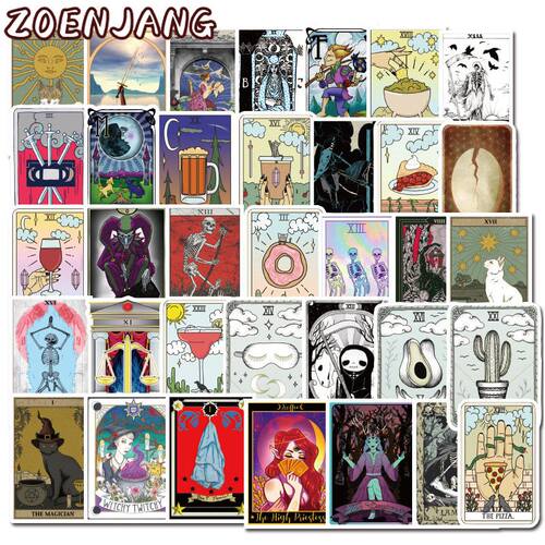 10/30/50pcs Pack Cartoon Tarot Stickers Waterproof PVC Lugg