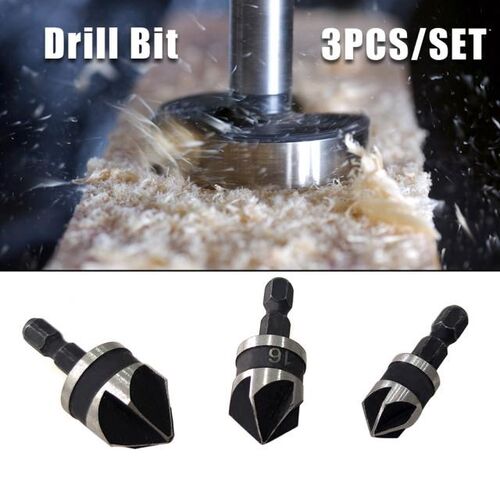 3pcs set Hex Countersink Boring Set for Wood Metal Quick Cha