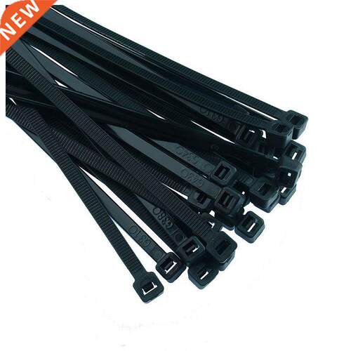 Black Nylon Cable Ties ip Ties Wraps - 4.8 x 200mm Pack 100