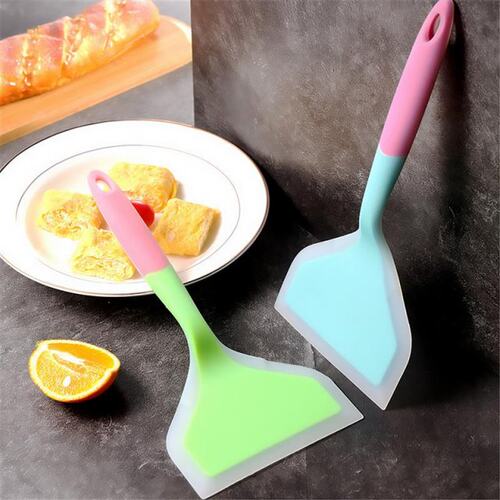 2pcs Food Grade Silicone Spatula Non-stick Wide Turner Heat