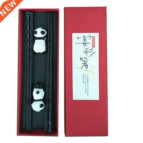 2 Pairs Chopsticks And Chopstick Rest Gift Set- Dishwasher S