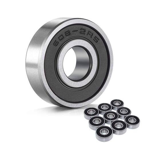 100Pcs 608-2RS Skateboard Bearing,Rolling Bearings Silver, 8