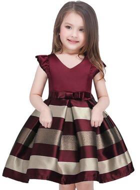 Baby Girls Striped Dress For Girls Formal Wedding Party Dres