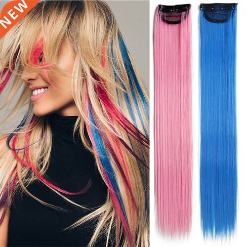 Synthetic Colored Hairpieces Clip in Hair Extension One Piec