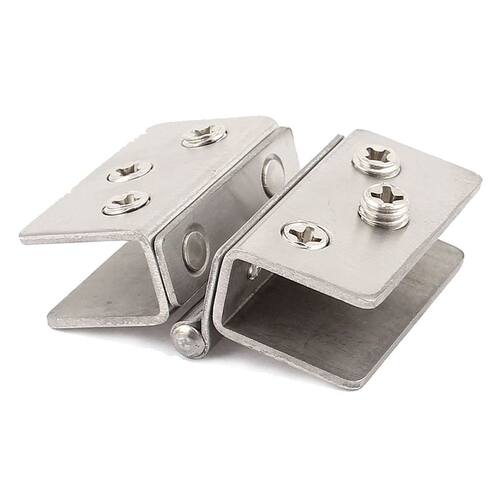 Shower Door Glass-to-Glass Clamp Clip Hinge for 8mm - 10mm G