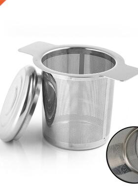 Double Handles Tea Infuser With Lid ainless eel Fine Mes