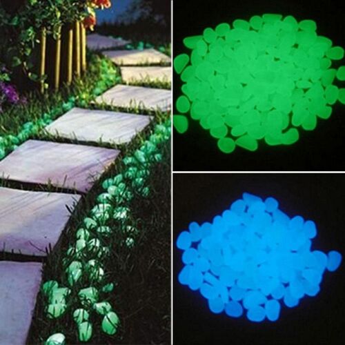 25/50pcs Glow in the Dark Garden Pebbles Glow Stones Rocks f