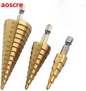 3pcs HSS Titanium Drill Bit 4-12 4-20 4-32 Drilling Power To