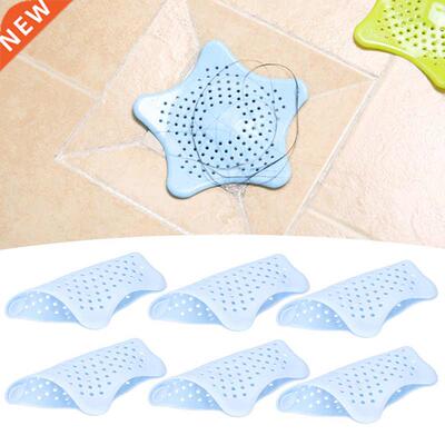 6Pcs Sink Drain Protector Five Pointed Star Anti-Clog Silico