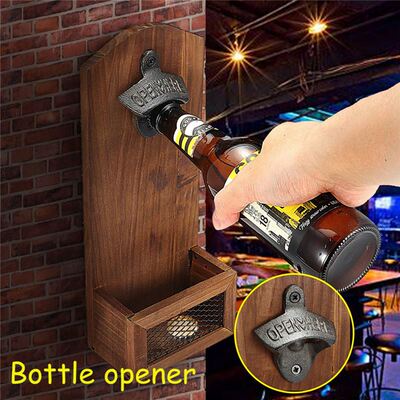 Vintage Wall Bottle Opener Antique Iron Wall Mounted Bar Bee