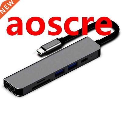 USB HUB C HUB Adapter 6 in 1 USB C to USB .0 HDMI-Compatibl