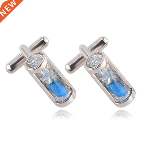 Blue Crystal Time Hourglass Cufflinks Men Canada French Shir