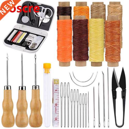 Multifunction Leather Sewing Kit With Waxed Thread And Awl