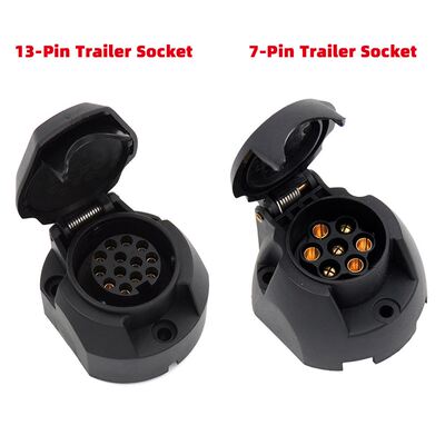 7 pin/13 Pin Trailer Socket Black Frosted Materials 13-Pole