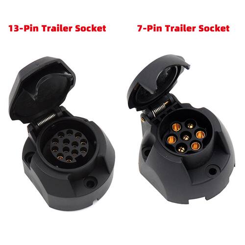 7 pin/13 Pin Trailer Socket Black Frosted Materials 13-Pole