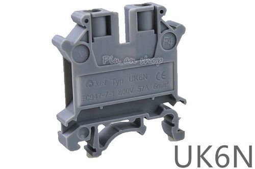 50Pcs Gray Plastic UK6N Screw Clipping Contact Terminal Bloc