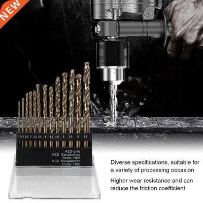 13Pcs Twisted Drill Bit High Speed Steel HSS-CO Straight Han