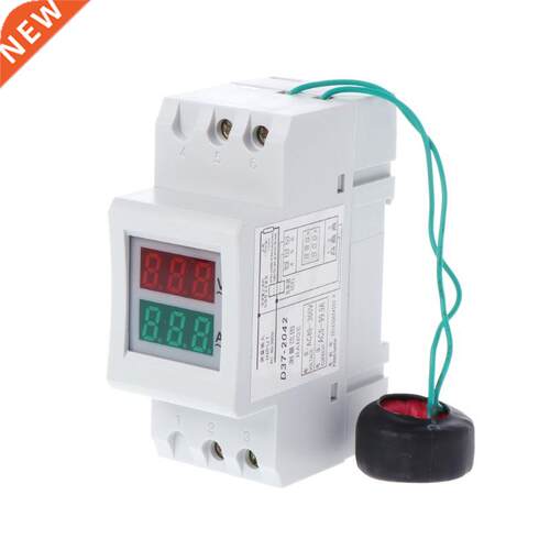 2P 36mm Din Rail Dual LED Voltage Current Meter Voltmeter Am