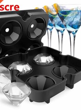 Ice Cube Trays Mold 3D Diamond-Shape Flexible Silicone Ice T