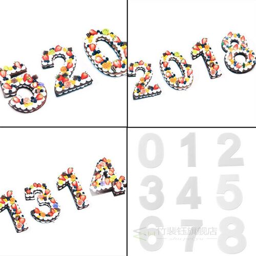 9PCS/SET Molds For Cakes Plastic Alphabet Number Cake Molds