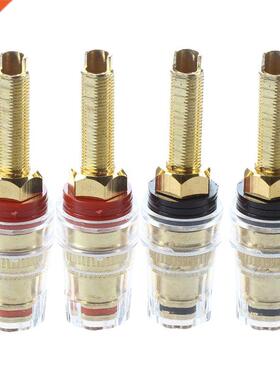 4x Speaker Termnal Bndng Post Connectors Gold-plated bana