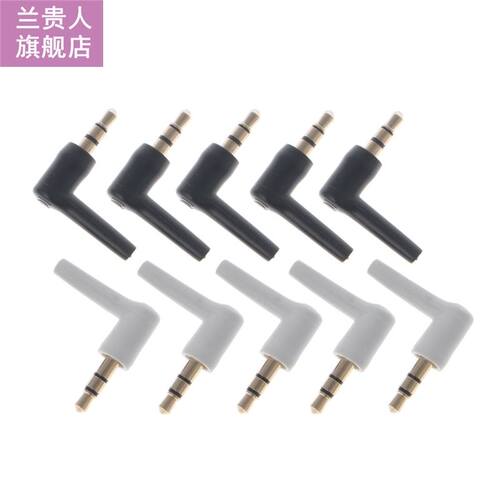 10 Pcs Gold Plated /4 Pole .5mm 90 Degree Male Stereo Hea