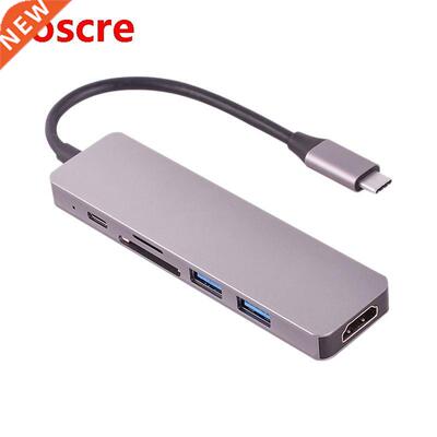 USB HUB Type-C Adapter 6 in 1 USB C to USB .0 HDMI-Compatib
