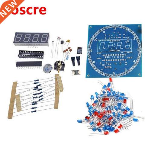 Rotating LED Display Alarm Electronic Clock  Kit Light Co
