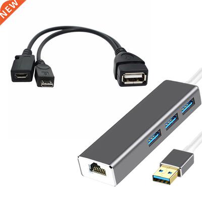 3 USB HUB LAN Ethernet Adapter + OTG USB Cable for Fire Stic