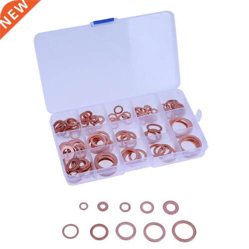 150pcs 15 Sizes Metric Copper Washer Gasket Set Flat Ring Wa