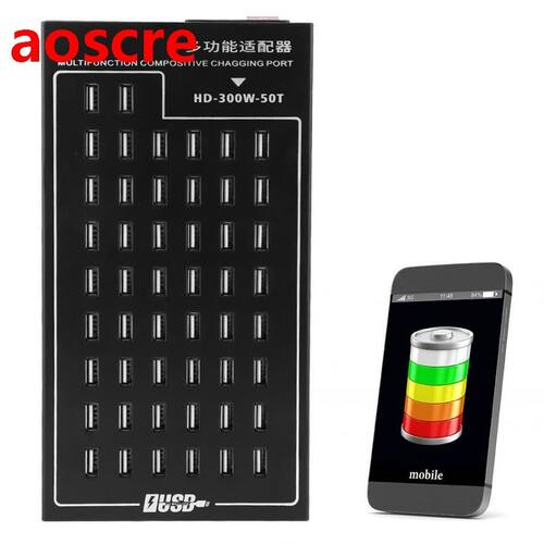 Multi USB Smart Charging Station HD-00W-50T DC 5V 2A 50 Por