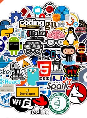 10/50pcs Programmer Sticker Waterproof PVC Stickers Skatebo