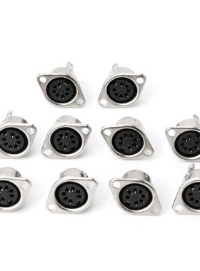 10PCS 3/4/5/6/7/8PIN Panel Mount Female Jack DIN Adapter MID