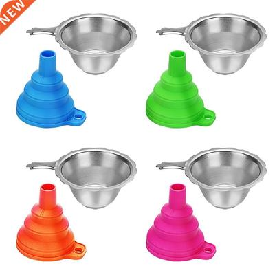 Metal UV Resin Filter Cup+Silicone Funnel Foldable Disposabl