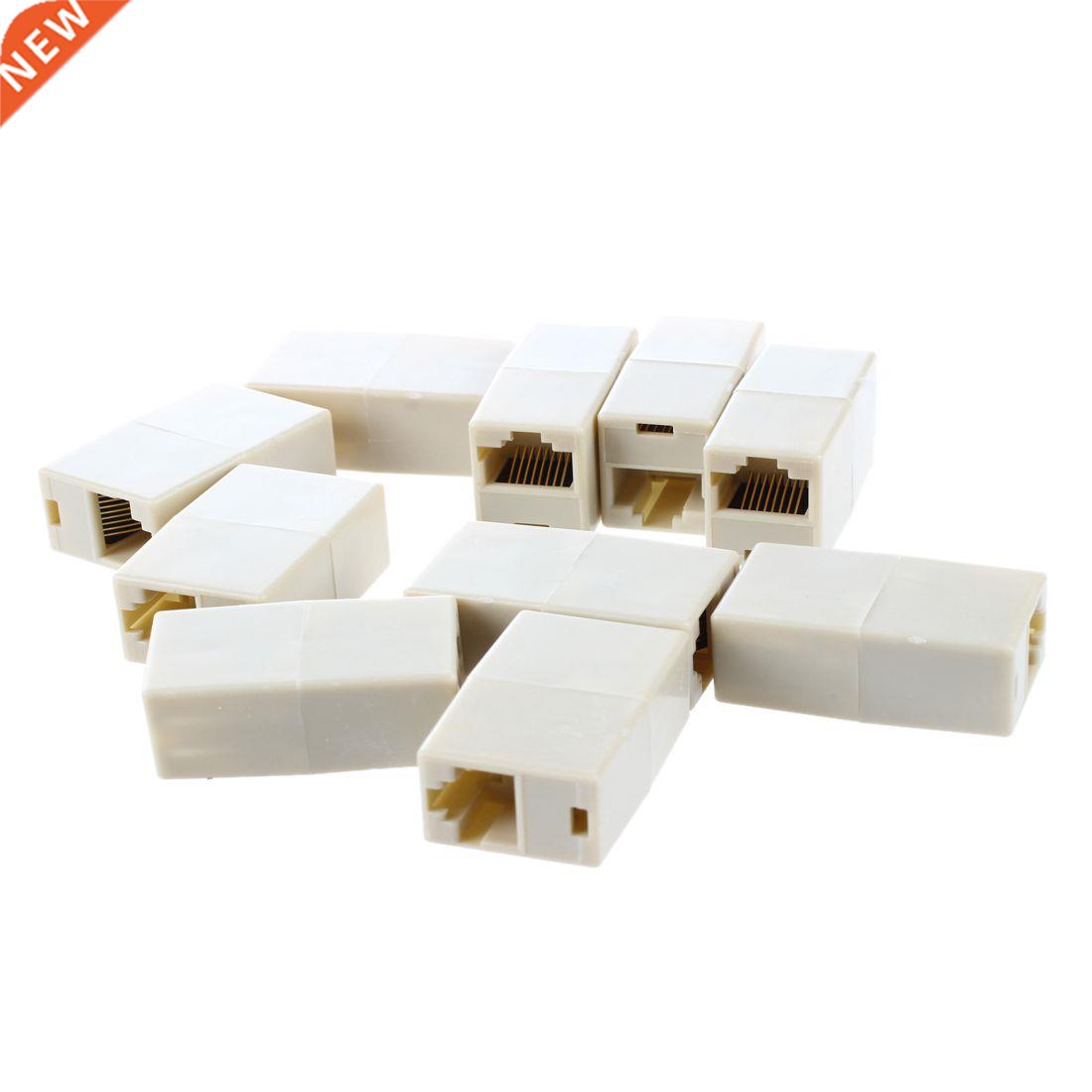 10 Pcs RJ45 8P8C Double Ports Female Plug Telephone Adapter
