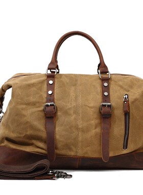 Waxed Canvas Travel Bags High-end Quality Men Travel Handbag