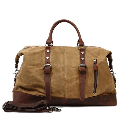 Waxed Canvas Travel Bags High-end Quality Men Travel Handbag