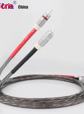 Preffair Pair Odin Silver Plated Male to Male Audio Cable RC