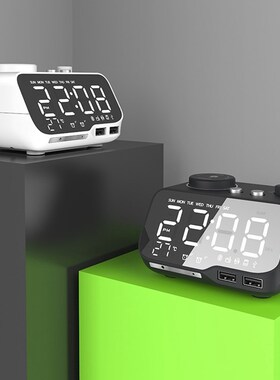 Digital Alarm Clock Bluetooth Speaker FM Radio Temperature S