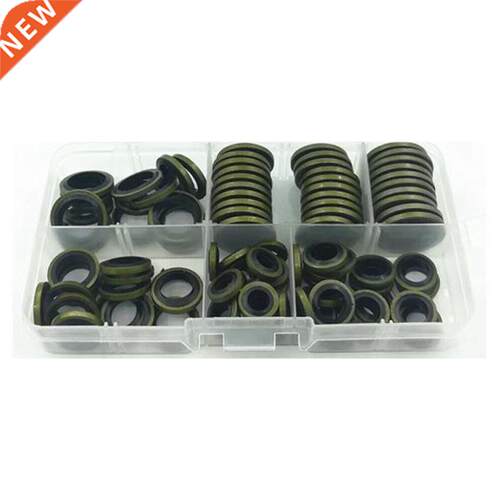 100Pcs Bonded Washer Metal Rubber Oil Drain Plug Gasket Fit