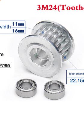 1Pcs  24 Tooth 25 Tooth Idler Timing Belt Pulley Double Si