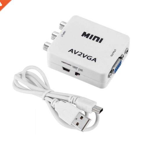 Mini Video Convertor 1080P RCA AV to VGA Video Converter Con