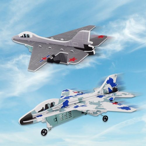 Wireless RC Plane Toy with Flaps LED Light RC Drone Fixed Wi