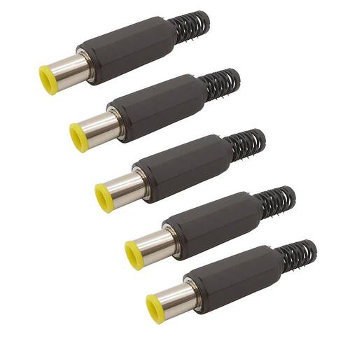 5Pcs Yellow Head 6.5 x 4.4mm With 1.3mm Pin DC Power Plug Co